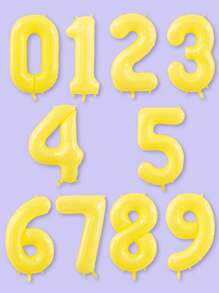 1pc 40 Inch Balloon, Number Design Decorative Balloon For Party - Yellow - View 2