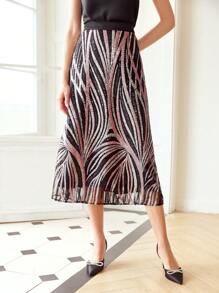 MOTF PREMIUM Váy nữ Dây kéo Tất cả trên in Buổi tiệc - Nhiều màu - Xem 2