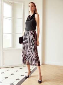 MOTF PREMIUM Váy nữ Dây kéo Tất cả trên in Buổi tiệc - Nhiều màu - Xem 4