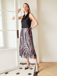 MOTF PREMIUM Váy nữ Dây kéo Tất cả trên in Buổi tiệc - Nhiều màu - Xem 5