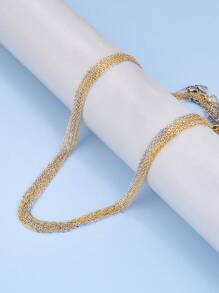 10pcs Stainless Steel O-Ring Chain Set, Suitable For Pendant Necklaces - Multicolor - View 2