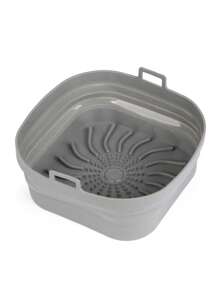 SHEIN Basic living 1pc Silicone Air Fryer Pot Liner Air Fryer Kitchen Air Fryer Liners Air Fryer Paper Airfryer Air Frier - Grey - View 2