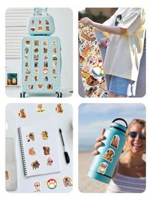 56pcs Dog Pattern Assorted Sticker, Cute Multi-purpose Waterproof Sticker For DIY Craft, Decoration, Hand Account - Multicolor - View 4