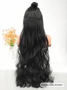 夾片超長小波浪合成纖維接髮 - 黑色 - 查看 2