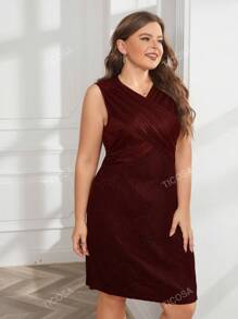 Plus Contrast Mesh Lace Dress