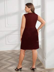 Plus Contrast Mesh Lace Dress