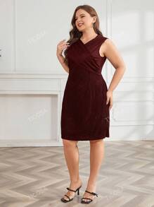 Plus Contrast Mesh Lace Dress