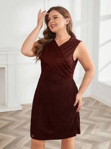 Plus Contrast Mesh Lace Dress