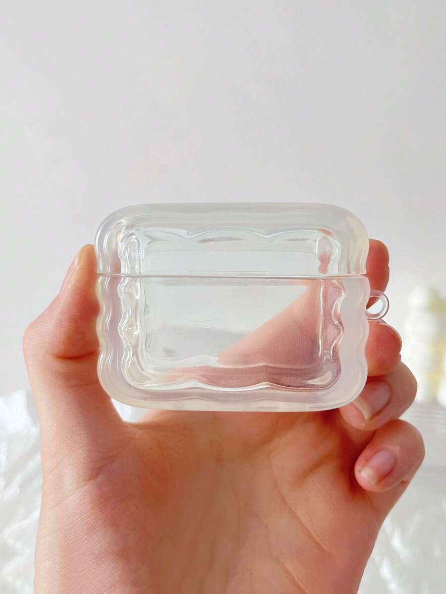 Vỏ khung gợn sóng trong suốt Tương thích với AirPods - Trong sáng - Xem 1