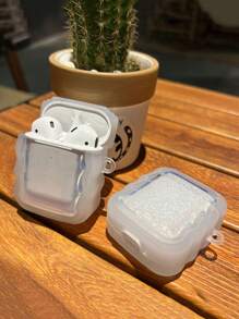 Vỏ khung gợn sóng trong suốt Tương thích với AirPods - Trong sáng - Xem 3