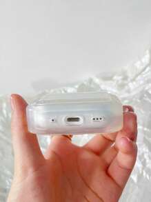 Vỏ khung gợn sóng trong suốt Tương thích với AirPods - Trong sáng - Xem 4