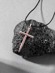 男士十字架吊飾項鍊 - 銅色 - 查看 2