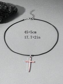 男士十字架吊飾項鍊 - 銅色 - 查看 3