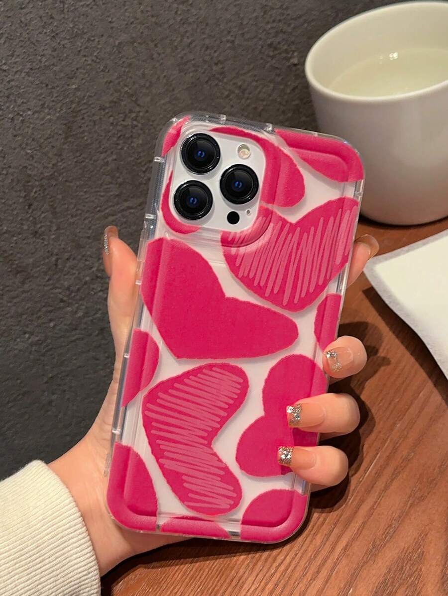 Ốp điện thoại chống rơi họa tiết trái tim - Nhiều màu - Xem 1