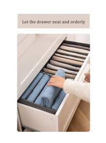 1pc Multi-Grid Clothes Storage Box Decorations Decor Festival Decor Room Decor Home Decor Bed Room Decor Dress Pants Shoes Jeans Boots Skirt Bedroom, Organizer, Home Storage, For White T-Shirt Women, Black Pants Women, Ladies Winter Clothes, Dress, Winter Clothes For Ladies, Elegant Woman Dresses, White Shirt For Ladies, Long Sleeve, White Jumpsuit For Women, Spring Dresses For Women, Spring Outfits For Women, Spring, Spring Clothes, Minimalist, Summer Tops Storage - Dark Grey - View 2