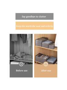 1pc Multi-Grid Clothes Storage Box Decorations Decor Festival Decor Room Decor Home Decor Bed Room Decor Dress Pants Shoes Jeans Boots Skirt Bedroom, Organizer, Home Storage, For White T-Shirt Women, Black Pants Women, Ladies Winter Clothes, Dress, Winter Clothes For Ladies, Elegant Woman Dresses, White Shirt For Ladies, Long Sleeve, White Jumpsuit For Women, Spring Dresses For Women, Spring Outfits For Women, Spring, Spring Clothes, Minimalist, Summer Tops Storage - Dark Grey - View 3