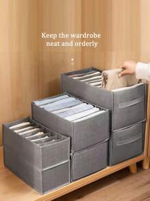 1pc Multi-Grid Clothes Storage Box Decorations Decor Festival Decor Room Decor Home Decor Bed Room Decor Dress Pants Shoes Jeans Boots Skirt Bedroom, Organizer, Home Storage, For White T-Shirt Women, Black Pants Women, Ladies Winter Clothes, Dress, Winter Clothes For Ladies, Elegant Woman Dresses, White Shirt For Ladies, Long Sleeve, White Jumpsuit For Women, Spring Dresses For Women, Spring Outfits For Women, Spring, Spring Clothes, Minimalist, Summer Tops Storage - Dark Grey - View 8