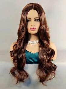 Peluca sintética largo rizado - Marrón - Ver 1