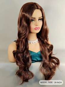 Peluca sintética largo rizado - Marrón - Ver 5