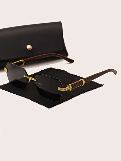 1 副男女通用无框时尚太阳镜，适合夏季复古太阳镜，太阳镜沙滩配饰太阳镜，适合夏季海滩度假、户外、旅行的太阳镜