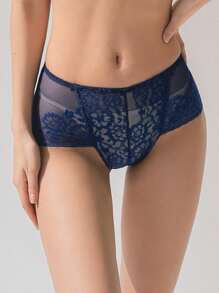 DAZY Contrast Lace Panty - Navy Blue - View 6