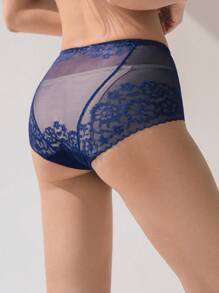 DAZY Contrast Lace Panty - Navy Blue - View 5