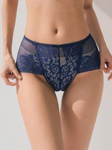 DAZY Contrast Lace Panty - Navy Blue - View 7