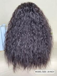 Synthetic Heat Resistant Wigs Long Water Wave Dark Brown 20Inch Synthetic Wigs Headband Wigs For  Daily Used - Dark Brown - View 4