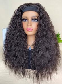 Synthetic Heat Resistant Wigs Long Water Wave Dark Brown 20Inch Synthetic Wigs Headband Wigs For  Daily Used - Dark Brown - View 6