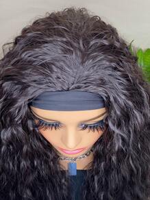 Synthetic Heat Resistant Wigs Long Water Wave Dark Brown 20Inch Synthetic Wigs Headband Wigs For  Daily Used - Dark Brown - View 7