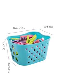 30pcs Purple Clothes Peg With Basket, Plastic Durable Clothes Fixed Peg For Home - Purple - View 3