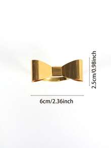 2pcs/set Iron Napkin Ring, Creative Bow Shaped Napkin Ring Holder For Kitchen Dining Table - Gold - View 2