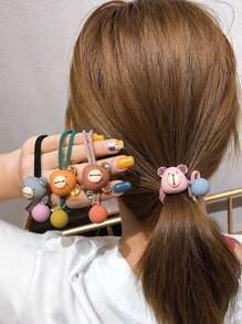 5 Cái Phụ Nữ Hoạt Hình Gấu & Rhinestone Trang Trí Buộc Tóc Dễ Thương Để Trang Trí Tóc - Nhiều màu - Xem 2