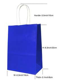 TIMBLESSING 4入組紙質禮品包裝袋素色派對禮品袋 - 寶藍色 - 查看 3