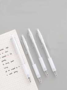 2支透明按壓型中性筆簡單便攜式中性筆適合辦公室學生寫作繪畫