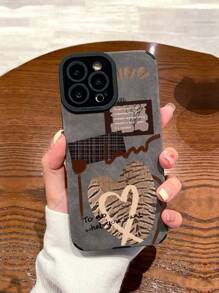 Heart Pattern Anti-fall Phone Case - Grey - View 1