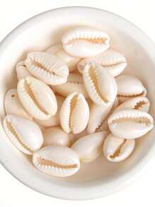 30 件装 18x12 毫米白色单孔随机钻孔小贝壳 DIY 珠宝用品 - 白色 - 查看 3