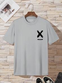 Manfinity Dauomo Men Slogan Graphic Tee - Grey - View 2