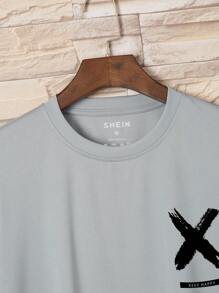 Manfinity Dauomo Men Slogan Graphic Tee - Grey - View 3