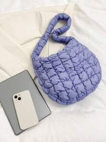 Túi đeo vai gấp gọn, thời trang, cá tính, chống thấm nước, thêu họa tiết, làm từ vải Oxford mới. - Màu tím - Xem 5