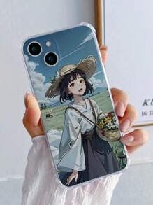 卡通女孩图案防滑手机壳，国际版，非国内版 - 彩色 - 查看 3