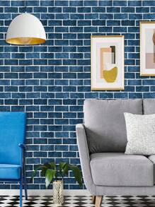 1roll Brick Pattern Wall Paper, Modern PVC Waterproof Wall Adhesive Roll For Home Decoration - Yellow - View 2