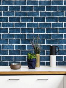 1roll Brick Pattern Wall Paper, Modern PVC Waterproof Wall Adhesive Roll For Home Decoration - Yellow - View 3