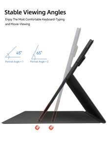 Bao da máy tính bảng từ tính tương thích với Samsung Galaxy Tab S7 S8 S7 FE S7 Plus S8 Plus có ngăn đựng bút chì tích hợp - màu đen - Xem 5