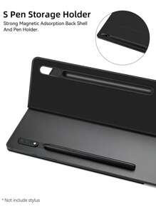 Bao da máy tính bảng từ tính tương thích với Samsung Galaxy Tab S7 S8 S7 FE S7 Plus S8 Plus có ngăn đựng bút chì tích hợp - màu đen - Xem 6