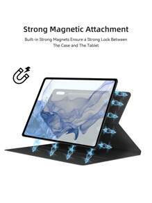 Bao da máy tính bảng từ tính tương thích với Samsung Galaxy Tab S7 S8 S7 FE S7 Plus S8 Plus có ngăn đựng bút chì tích hợp - màu đen - Xem 8