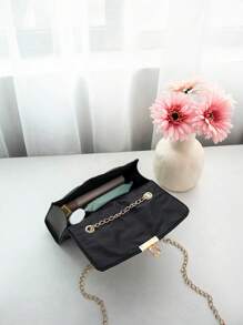 Women's Casual Versatile Mini Rhombus Chain Shoulder Bag - Black - View 3