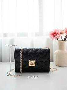 Women's Casual Versatile Mini Rhombus Chain Shoulder Bag - Black - View 6