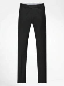 CLOUDSTYLE Men 1pc Single Button Blazer & 1pc Suit Trousers - Black - View 3