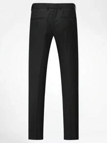 CLOUDSTYLE Men 1pc Single Button Blazer & 1pc Suit Trousers - Black - View 4